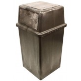 Vanguard Plastic Indoor & Outdoor Waste Container Receptacle - Brown, 45 Gallon